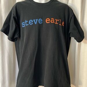 Tee: vintage steve earle train a comin’ dbl sided tour shirt 90s Xl made in usa